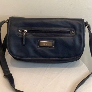 Relic larger crossbody bag. Navy blue messenger style. Faux leather. EUC